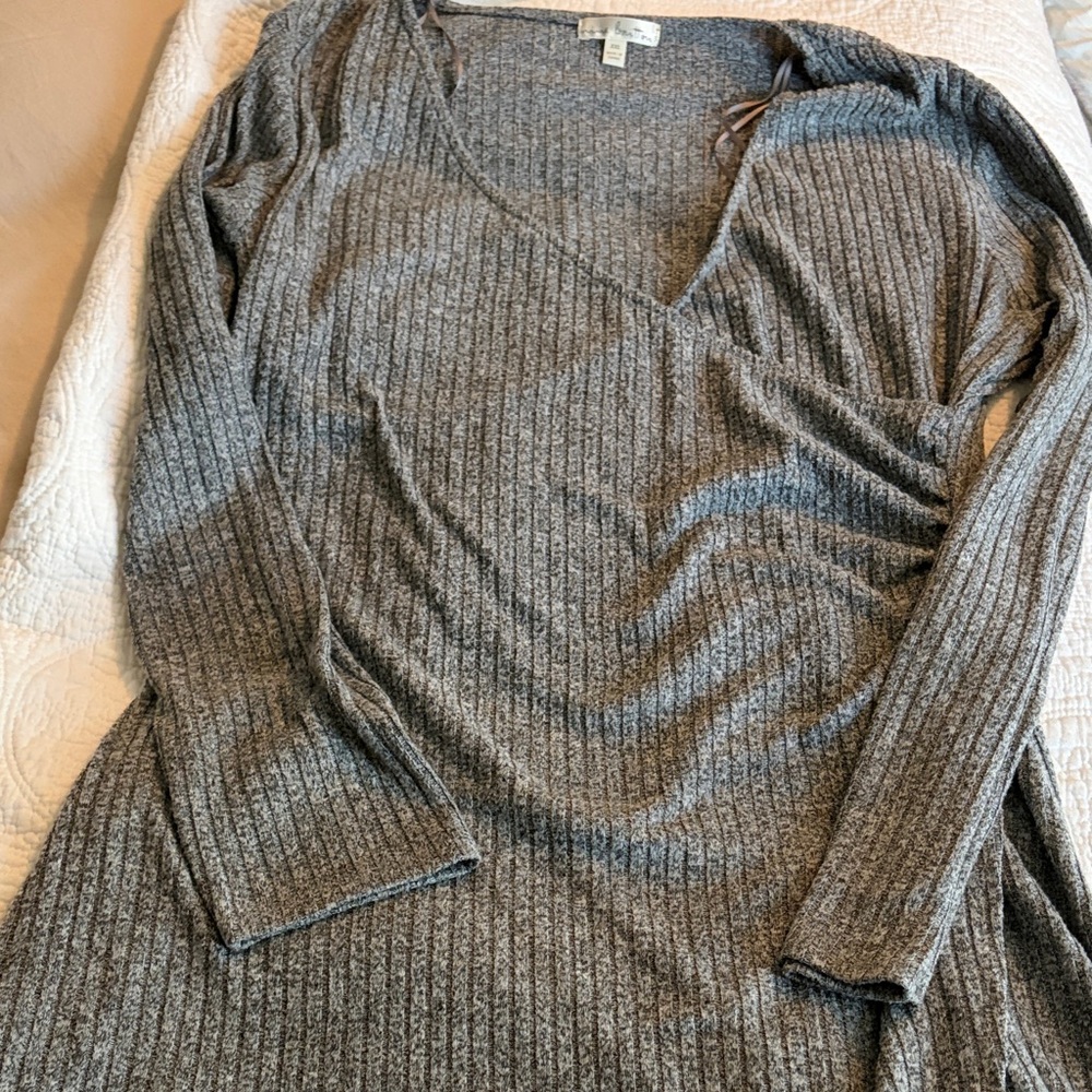 Nine Britton Gray Ribbed Dress - Picture 3 of 5